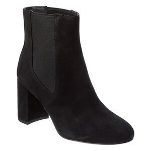 Stuart Weitzman Celina 75 Suede Chelsea Bootie, Black